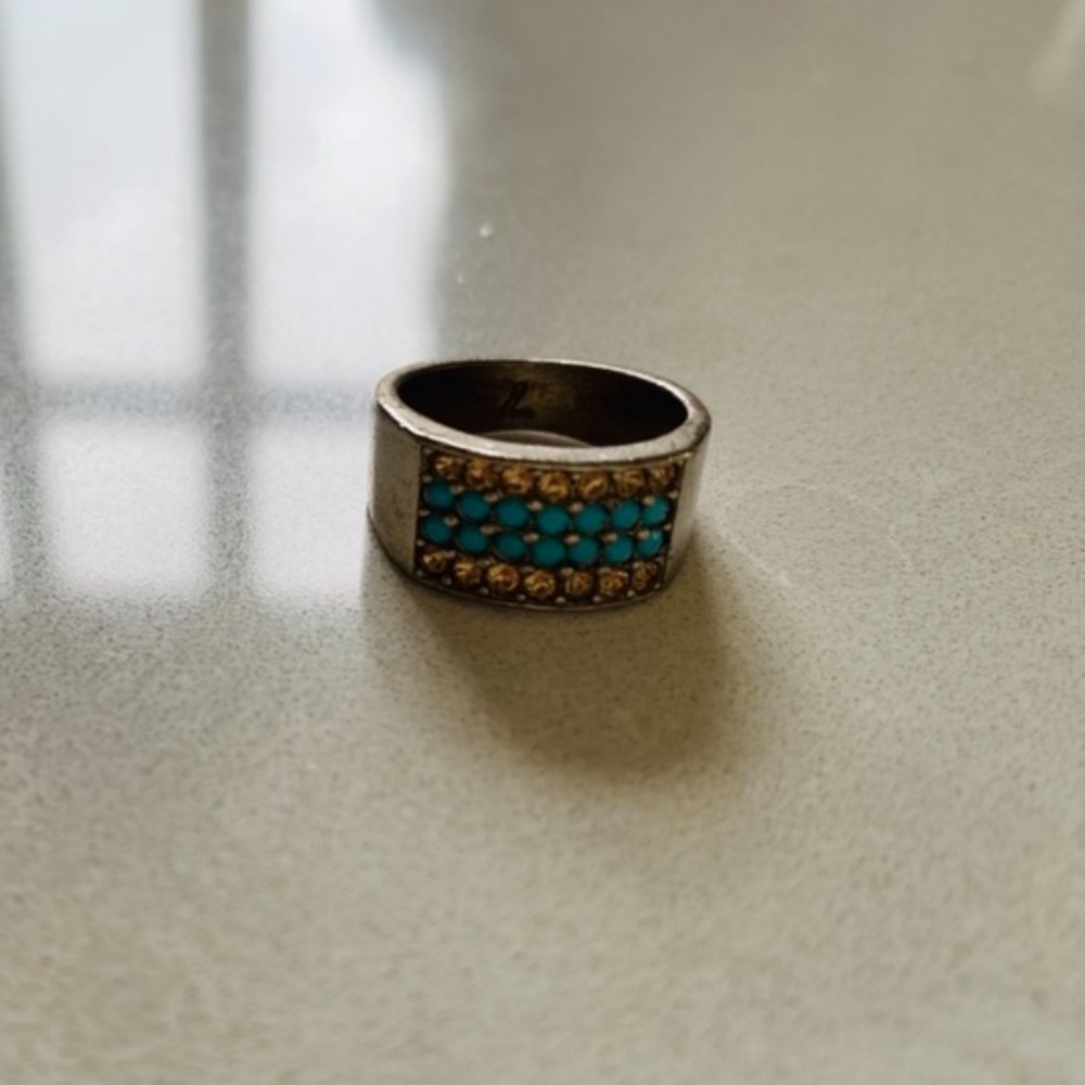 Aqua and silver gem ring - Picture 4 of 4